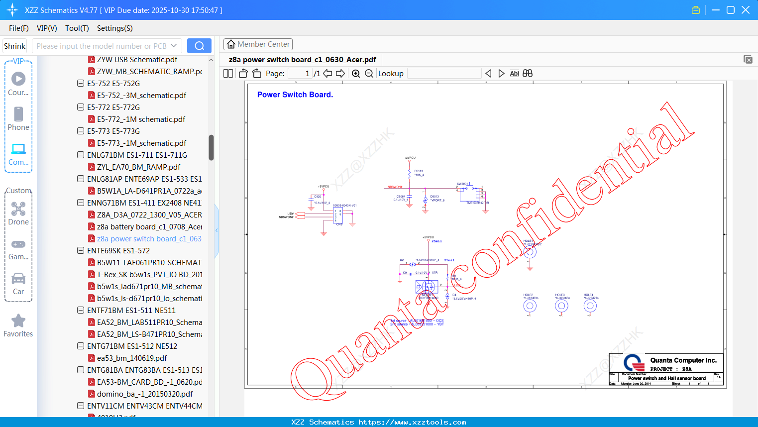 Laptop Z8a Power Switch Board_c1_0630_Acer